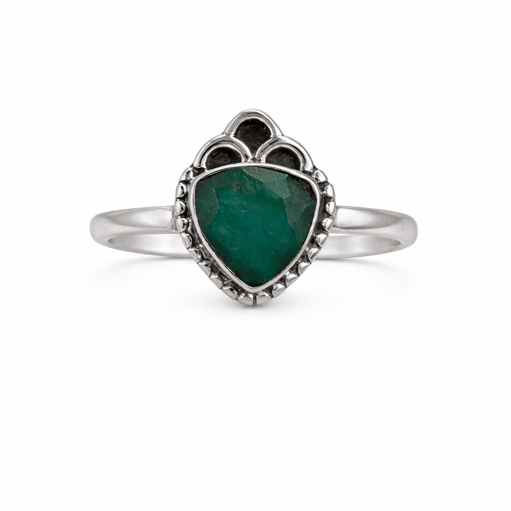 Emerald Bubble Ring (S925)